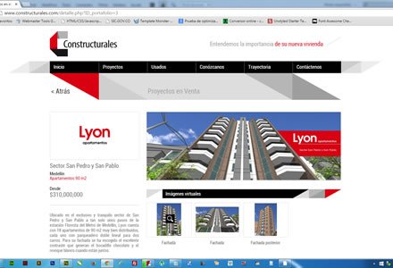Detalle proyecto, Web responsive y admin/ Constructurales