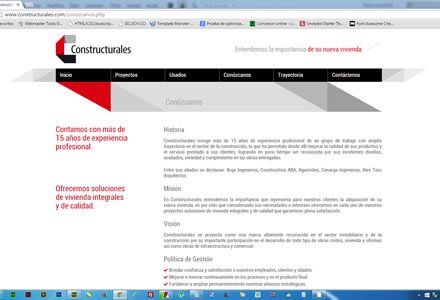 Nosotros, Web responsive y admin/ Constructurales
