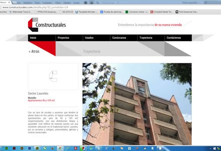 Detalle obra, Web responsive y admin/ Constructurales