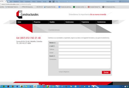 Contacto, Web responsive y admin/ Constructurales