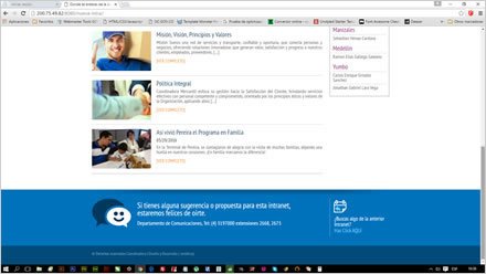 Destacados y Footer, Intranet Wordpress Coordinadora