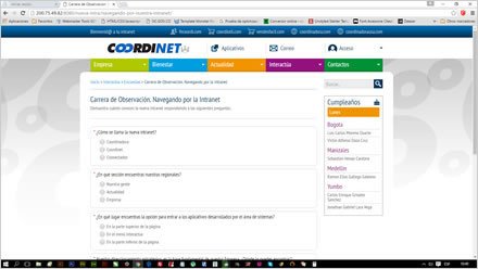 Quizzes y Encuestas, Intranet Wordpress Coordinadora
