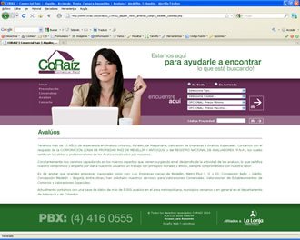 Avalúos, Web CoRaiz