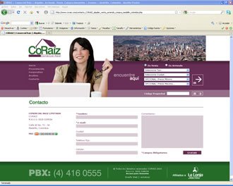 Contacto, Web CoRaiz