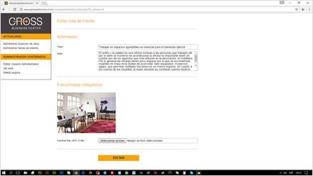 Administrador a la medida, Web HTML5 administrable Cross
