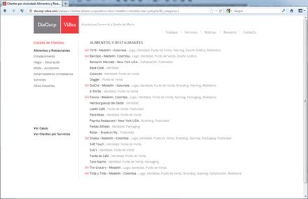 Clientes, Sitio web Diseño Corporativo
