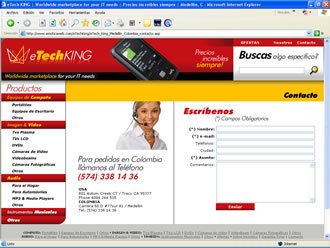 Contacto, Web eTech King