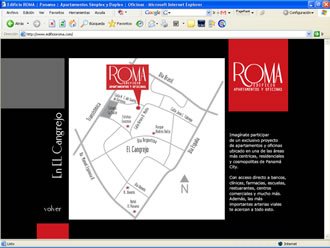 Ubicación, Web Edificio Roma