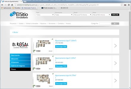 Proyecto (planos), Web administrable El sitio inmobiliario