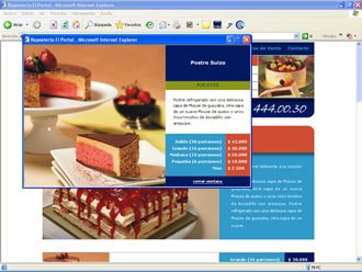 Postres (detalle), Web Repostería El Portal