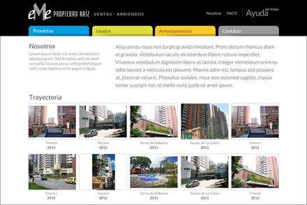 Nosotros, Diseño de interfaces EME Propiedad Raiz