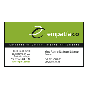 Tarjeta Personal, Identidad Visual Empatía.co
