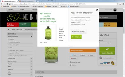 Adición al carrito, Tienda electrónica Regalos Encanto