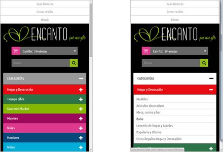 Responsive design, Tienda electrónica Regalos Encanto