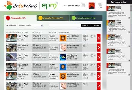 Interfaces gestor administrativo, Interfaces mobile app En tu mano
