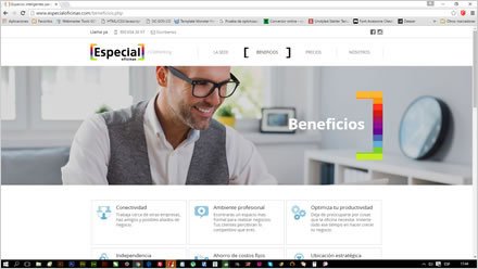Beneficios, Sitio web responsive Especial Oficinas