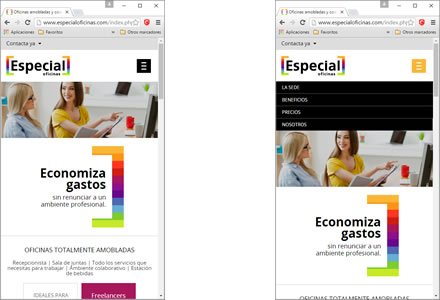 Adaptación Responsive, Sitio web responsive Especial Oficinas