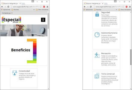 Adaptación Responsive, Sitio web responsive Especial Oficinas