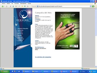 Campaña Destacada, Web Esquema Publicidad