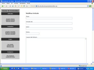 Sitio de Administración, Web Esquema Publicidad