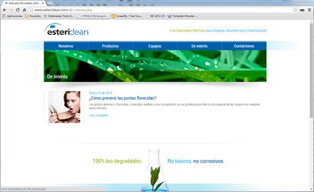 Artículos de interés, Web administrable Estericlean