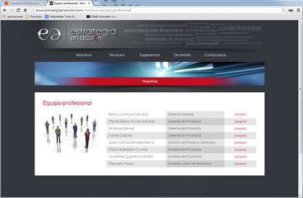 Grupo profesional, Web Joomla Estrategia en acción