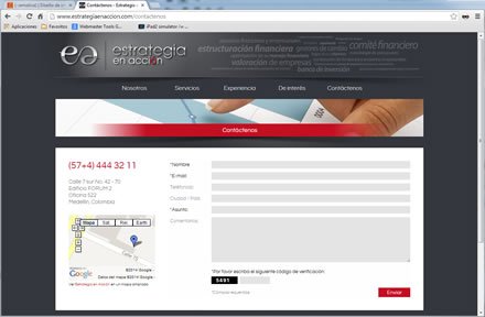 Contacto, Web Joomla Estrategia en acción