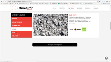Productos, Landing Single Page Estructurar Agregados