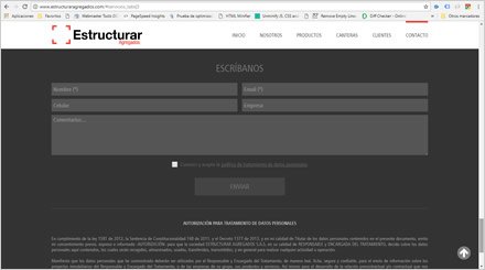 Contacto, Landing Single Page Estructurar Agregados