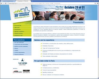 Presentación, Web Expoinmobiliaria 2010