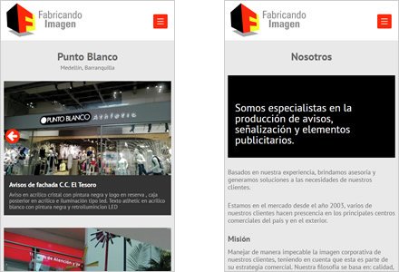 Adaptación Responsive, Web Administrable Fabricando Imagen