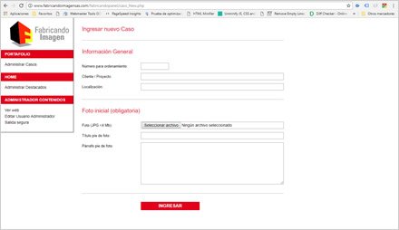 Módulo administrador, Web Administrable Fabricando Imagen