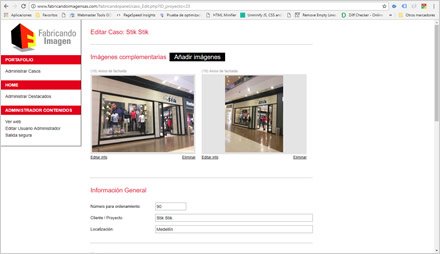 Módulo administrador, Web Administrable Fabricando Imagen