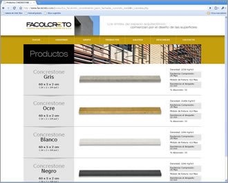 Productos, Web Facolcreto