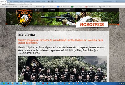 Presentación, Web JOOMLA Responsive FEM Milsim