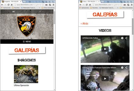 Adaptación responsive, Web JOOMLA Responsive FEM Milsim