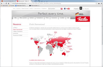 La marca, e-store Responsive Fissler Colombia