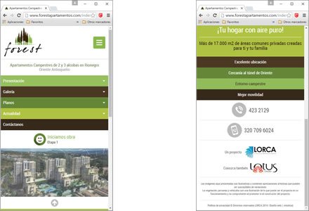 Adaptación Responsive, Sitio web responsive Forest (Lorca)
