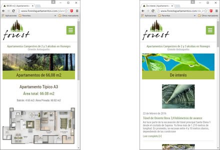 Adaptación Responsive, Sitio web responsive Forest (Lorca)