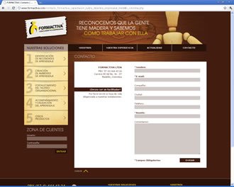 Contacto, Web Formactiva
