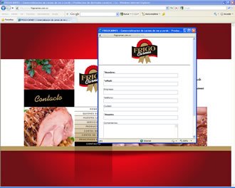 Formulario Contacto, Web Frigocarnes