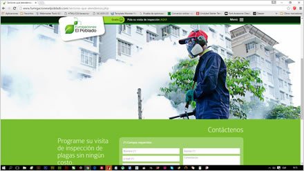 Sectores (scroll), Sitio web responsive Fumigaciones El Poblado