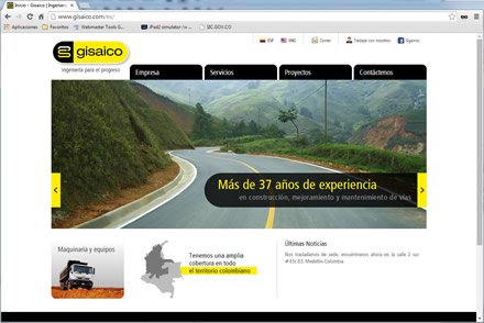 Home, Sitio web Joomla Gisaico