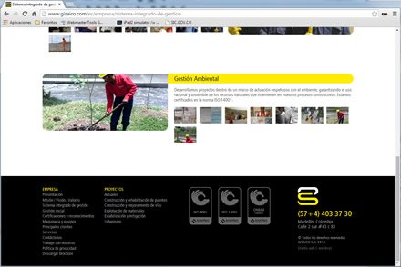Calidad (scroll), Sitio web Joomla Gisaico