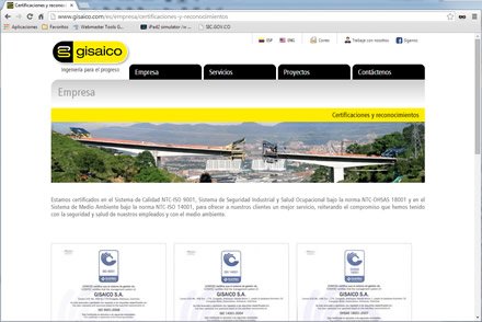 Certificaciones, Sitio web Joomla Gisaico