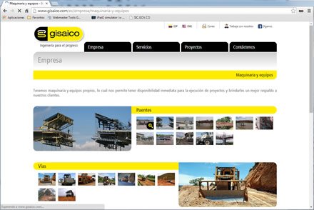 Maquinaria, Sitio web Joomla Gisaico