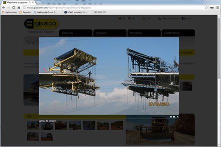 Modal box fotos, Sitio web Joomla Gisaico
