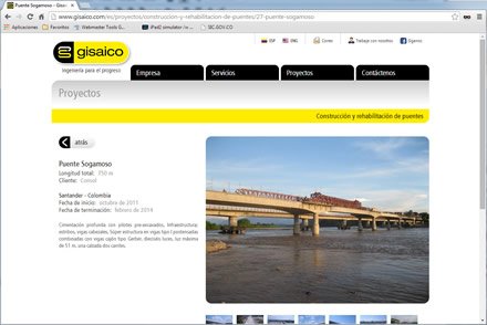 Detalle obra, Sitio web Joomla Gisaico