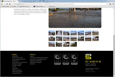 Detalle obra (galería), Sitio web Joomla Gisaico