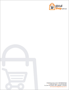 Hoja membrete, Diseño de imagen Global Shop / Vela